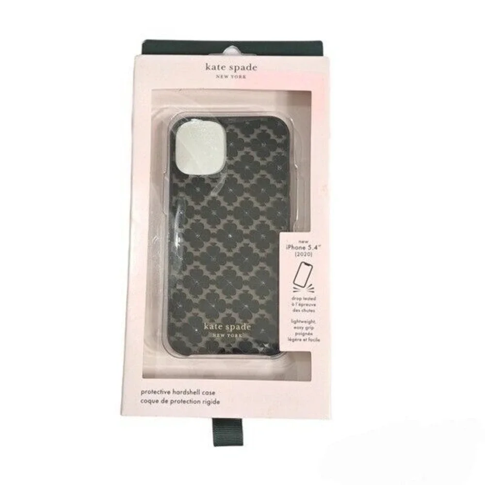 Kate Spade Women's Rhinestones Floral Print Black/Beige Phone Case i Phone‎ 5.4
